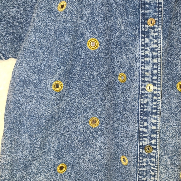 Club Z Denim Womens 18-20 Distressed Retro Denim Button Up - Picture 4 of 13